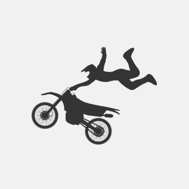 Web sitesi ve grafik tasarımı için motorcross spor ikonu vektör çizimi