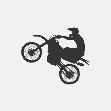Web sitesi ve grafik tasarımı için motorcross spor ikonu vektör çizimi