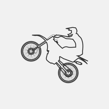Web sitesi ve grafik tasarımı için motorcross spor ikonu vektör çizimi
