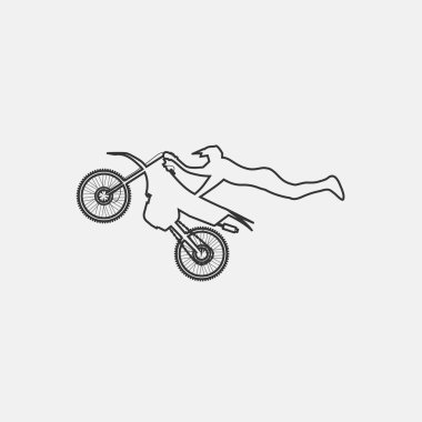 Web sitesi ve grafik tasarımı için motorcross spor ikonu vektör çizimi