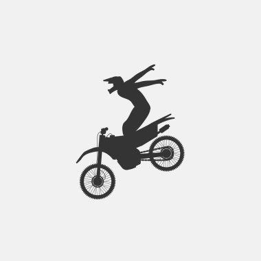 Web sitesi ve grafik tasarımı için motorcross spor ikonu vektör çizimi