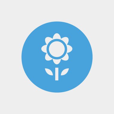 Web sitesi ve grafik tasarımı için çiçek bitkisi ikonu vektör çizimi
