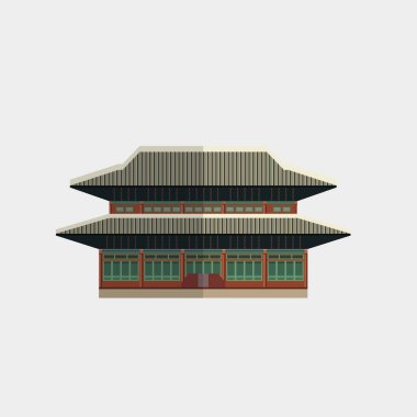gyeongbokgung site ve grafik tasarımı için saray vektör çizimi