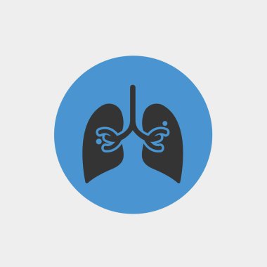 Web sitesi ve grafik tasarımı için akciğer ikonu vektör illüstrasyonu