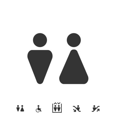 Tuvalet simgesi vektör illüstrasyon işareti