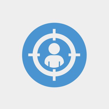 Web sitesi ve grafik tasarımı için hedef adam simgesi vektör çizimi