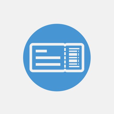 Web sitesi ve grafik tasarımı için bilet ikonu vektör illüstrasyonu