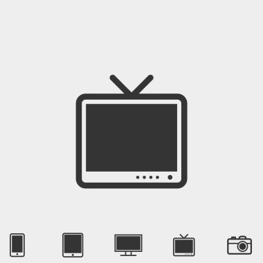Web sitesi ve grafik tasarımı için TV simgesi vektör illüstrasyonu