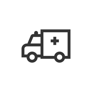 Web sitesi ve grafik tasarımı için ambülans simgesi vektör çizimi