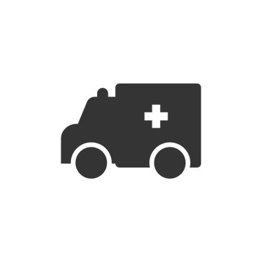 Web sitesi ve grafik tasarımı için ambülans simgesi vektör çizimi