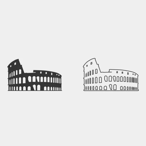 Colosseum Pictogram Vector Illustratie Voor Website Grafisch Ontwerp — Stockvector