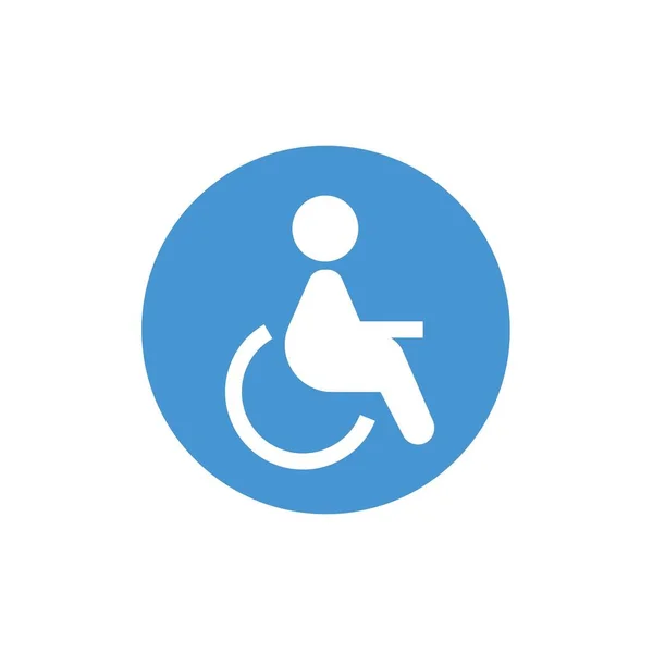 Handikapp Rullstol Ikon Vektor Illustration Tecken — Stock vektor