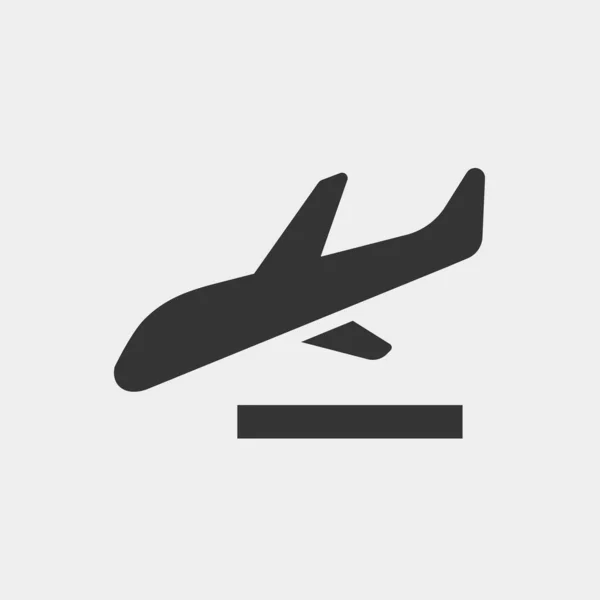 Векторная Иллюстрация Иконок Посадки Самолета Веб Сайта Графического Дизайна — стоковый вектор