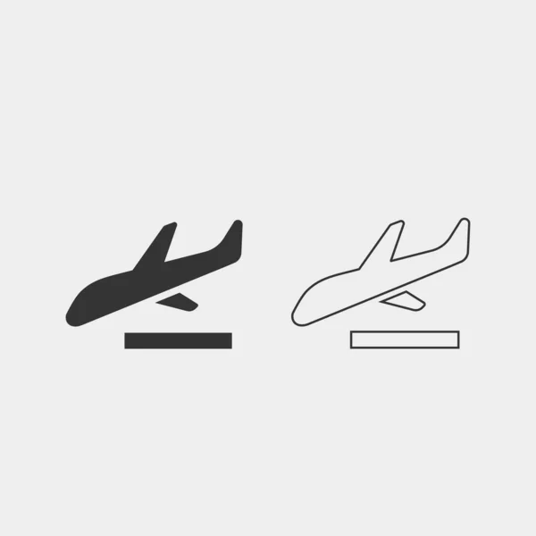 Plane Landing Icon Vector Illustration Website Graphic Design — Stock Vector