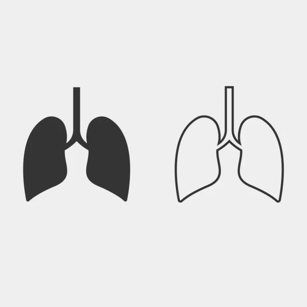 Ilustración Del Vector Del Icono Pulmones Para Sitio Web Diseño — Vector de stock