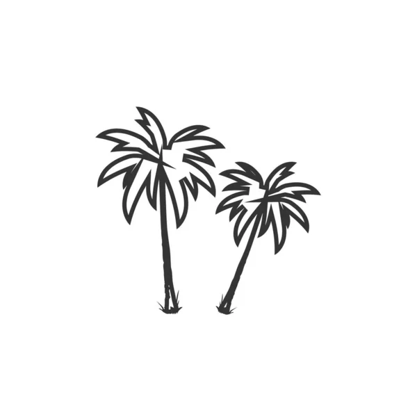 Palmbomen Pictogram Vector Illustratie Teken — Stockvector