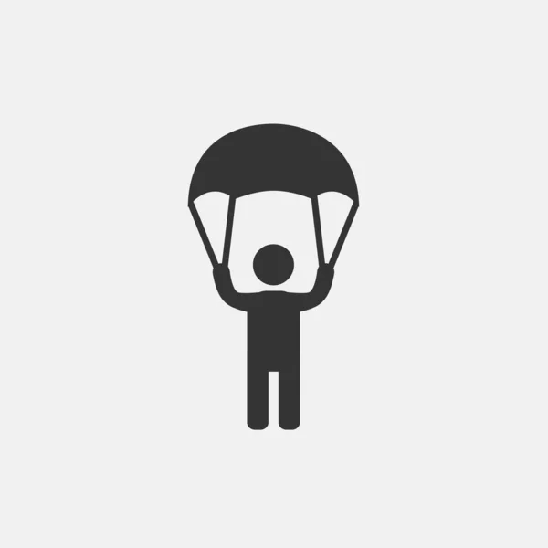 Uomo Con Icona Paracadute Illustrazione Vettoriale Sito Web Grafica — Vettoriale Stock