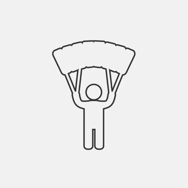 Hombre Con Paracaídas Icono Vector Ilustración Para Sitio Web Diseño — Vector de stock