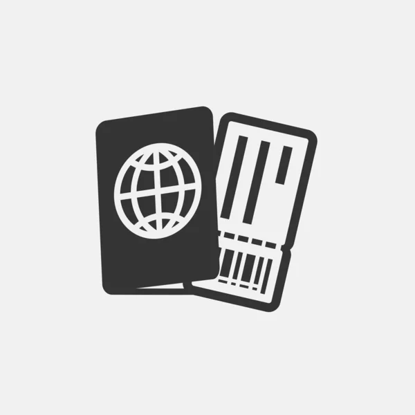 Paszport Ikoną Wektora Biletu Ilustracja Strony Internetowej Projekt Graficzny — Wektor stockowy