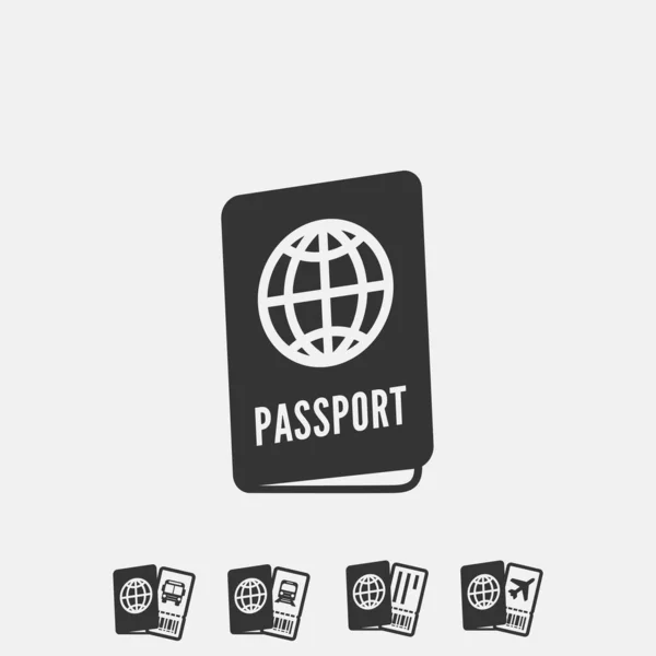 Web sitesi ve grafik tasarımı için pasaport ikonu vektör illüstrasyonu