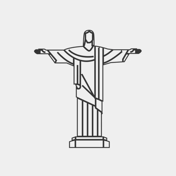 Crist Redeemer Rio Brasil Icon Vector Illustration Website Graphic Design —  Vetores de Stock