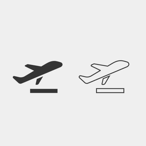 Flugzeug Startet Symbolvektorillustration Für Website Und Grafikdesign — Stockvektor