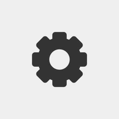 Web sitesi ve grafik tasarımı için dişli ayarları simgesi vektör çizimi