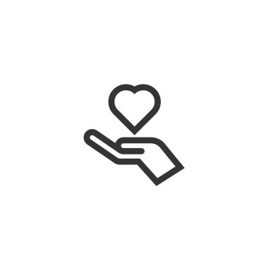 Web sitesi ve grafik tasarımı için eldeki ikon vektör illüstrasyonu