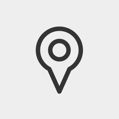 Web sitesi ve grafik tasarımı için konum pin ikonu vektör çizimi