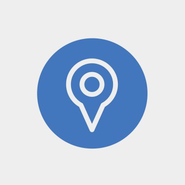 Web sitesi ve grafik tasarımı için konum pin ikonu vektör çizimi