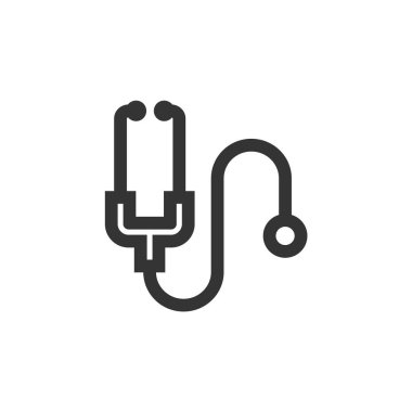 Web sitesi ve grafik tasarımı için stetoskop ikonu vektör çizimi