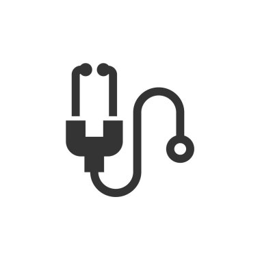 Web sitesi ve grafik tasarımı için stetoskop ikonu vektör çizimi