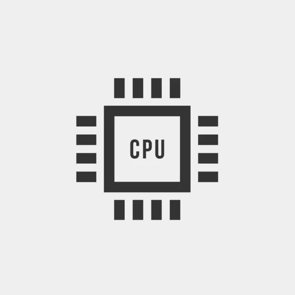 Cpu Micro Chip Icoon Vector Illustratie Voor Website Grafisch Ontwerp — Stockvector