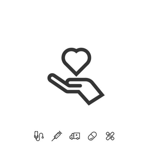Herz Hand Icon Vektor Illustration Für Website Und Grafik Design — Stockvektor