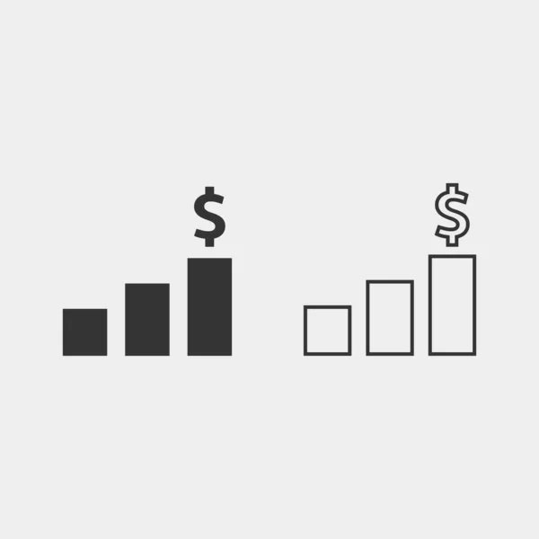 Üzleti Profit Grafikon Ikon Vektor Illusztráció Honlap Grafikai Tervezés — Stock Vector