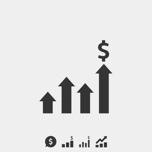 Business Profit Graph Icon Vektor Illustration Für Website Und Grafik — Stockvektor