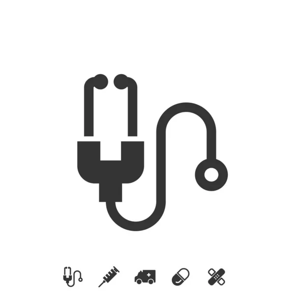 Stethoscoop Pictogram Vector Illustratie Voor Website Grafisch Ontwerp — Stockvector