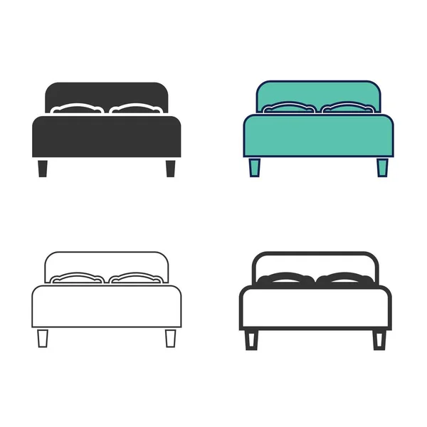 Cama Icono Vector Ilustración Diseño — Archivo Imágenes Vectoriales