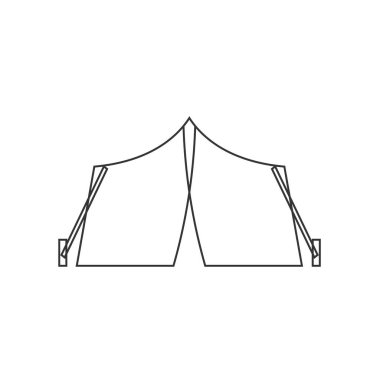 kamp çadırı ikonu vektör çizimi tasarımı