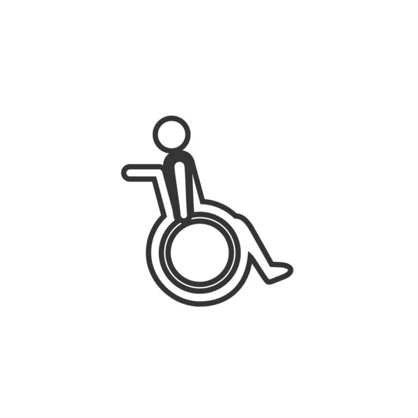 Ikona Wektora Wózka Inwalidzkiego Projekt Ilustracji — Wektor stockowy