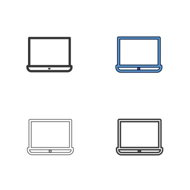 dizüstü bilgisayar ikonu vektör çizimi tasarımı