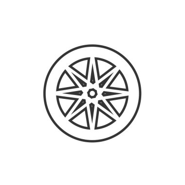 araba tekerleği jant ikon vektör çizimi tasarımı