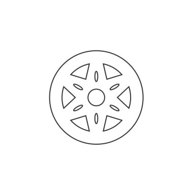 araba tekerleği jant ikon vektör çizimi tasarımı