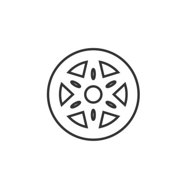 araba tekerleği jant ikon vektör çizimi tasarımı