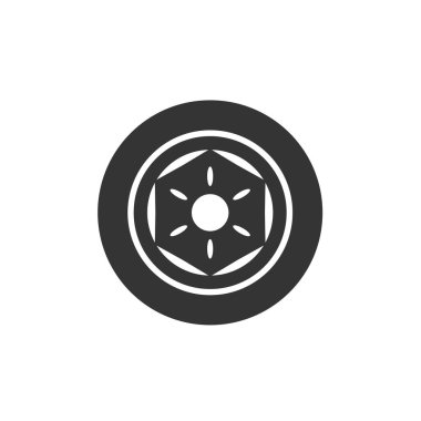 araba tekerleği jant ikon vektör çizimi tasarımı