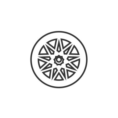 araba tekerleği jant ikon vektör çizimi tasarımı