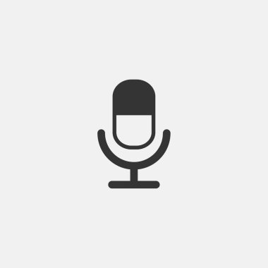 microphone icon vector illustration symbol eps 10 grey