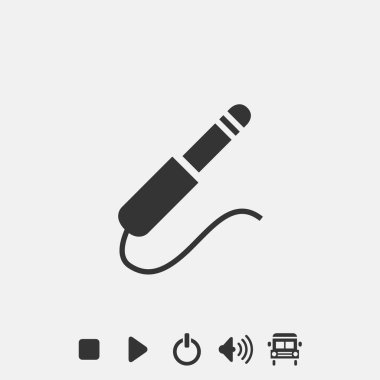 aux cable icon vector illustration symbol eps 10 grey