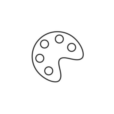 boya paleti simgesi vektörü katı gri