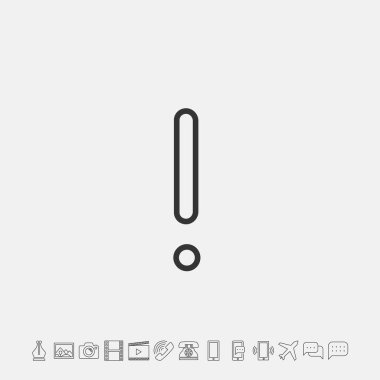 Web sitesi ve grafik tasarımı için uyarı ünlem simgesi vektör çizimi
